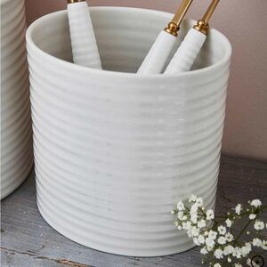 Portmeirion Sophie Conran White Porcelain Oval Utensil Jar